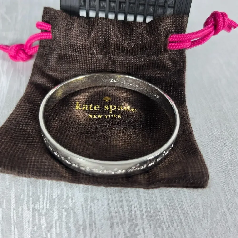 Kate Spade Womens Bangle Bracelet Silver Strength in Numbers - Picture 3 of 6